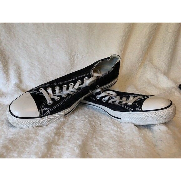 Converse Size 10 Mens All Star Black Sneakers Shoes Low Top Lace Up - Picture 2 of 10